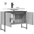 Armario lavabo baño madera ingeniería gris Sonoma 80x33x60