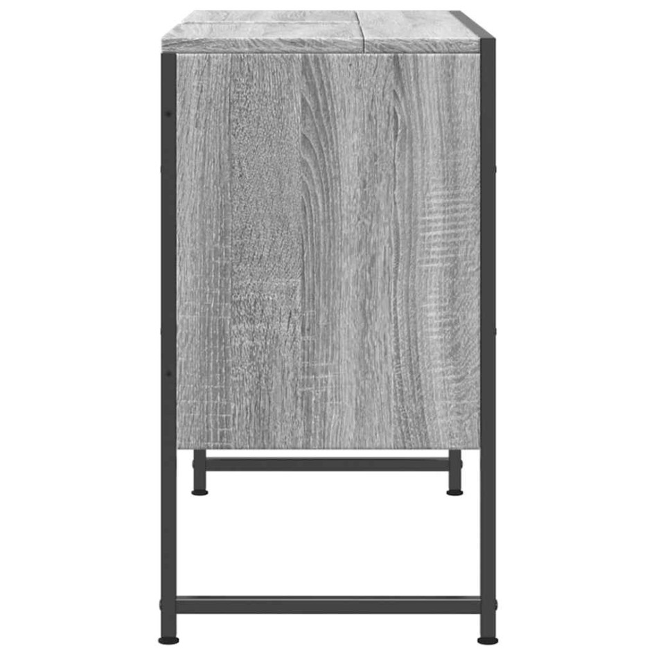 Armario lavabo baño madera ingeniería gris Sonoma 80x33x60