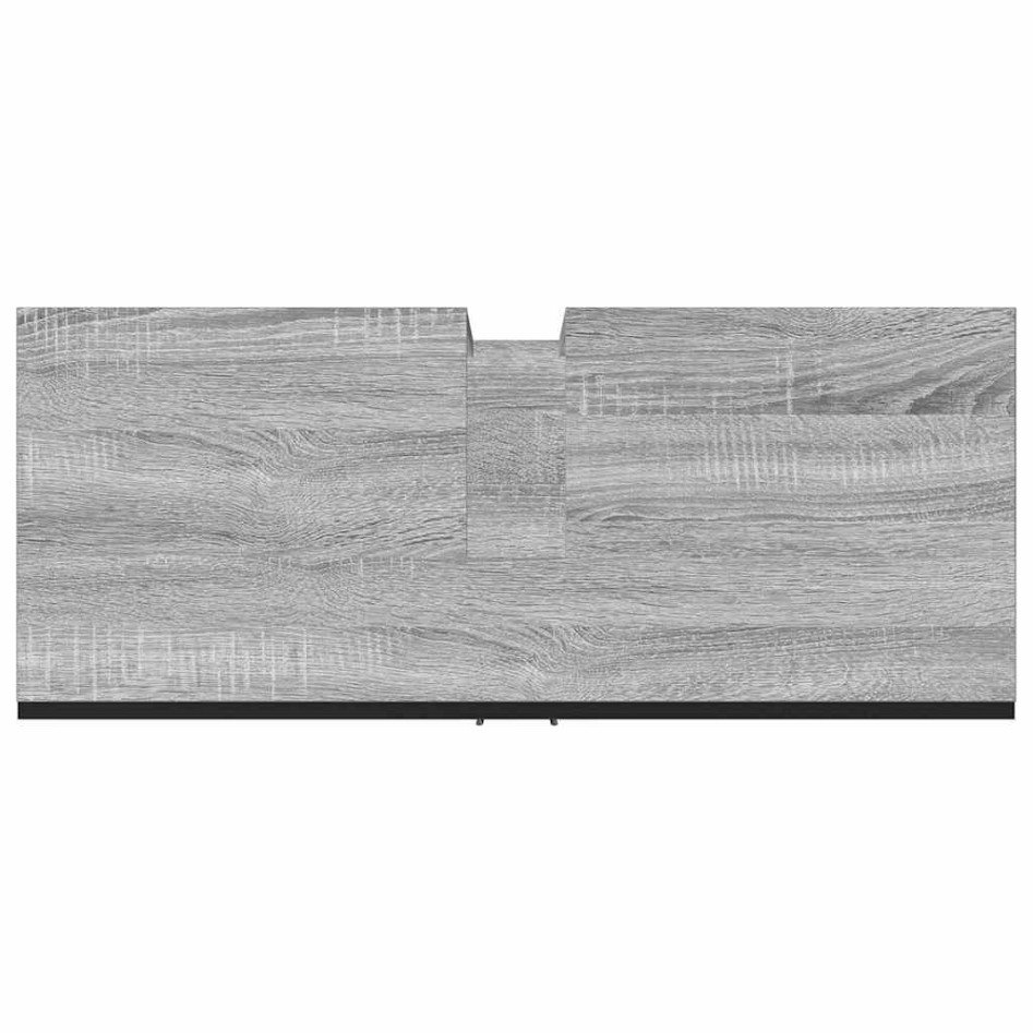 Armario lavabo baño madera ingeniería gris Sonoma 80x33x60
