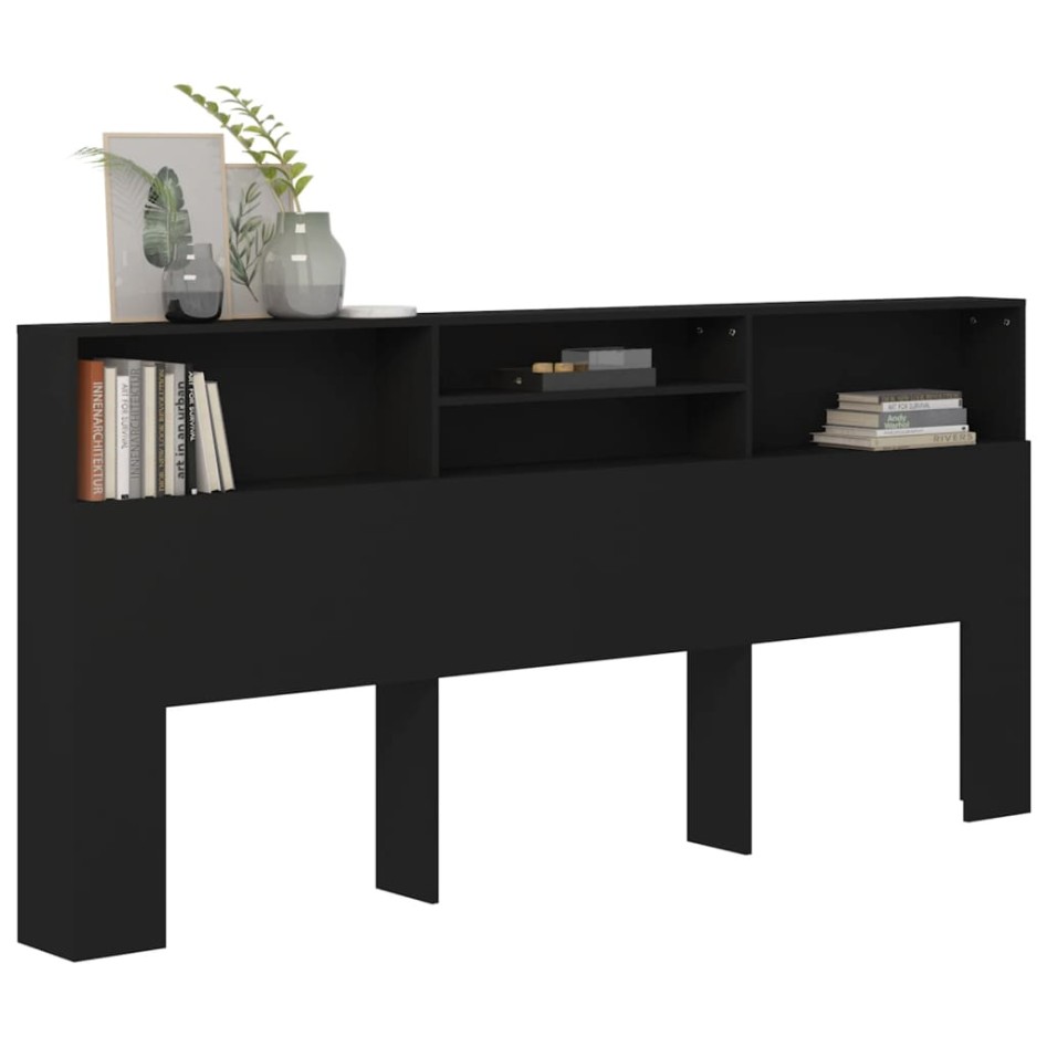 Mueble cabecero negro 220x19x103,5