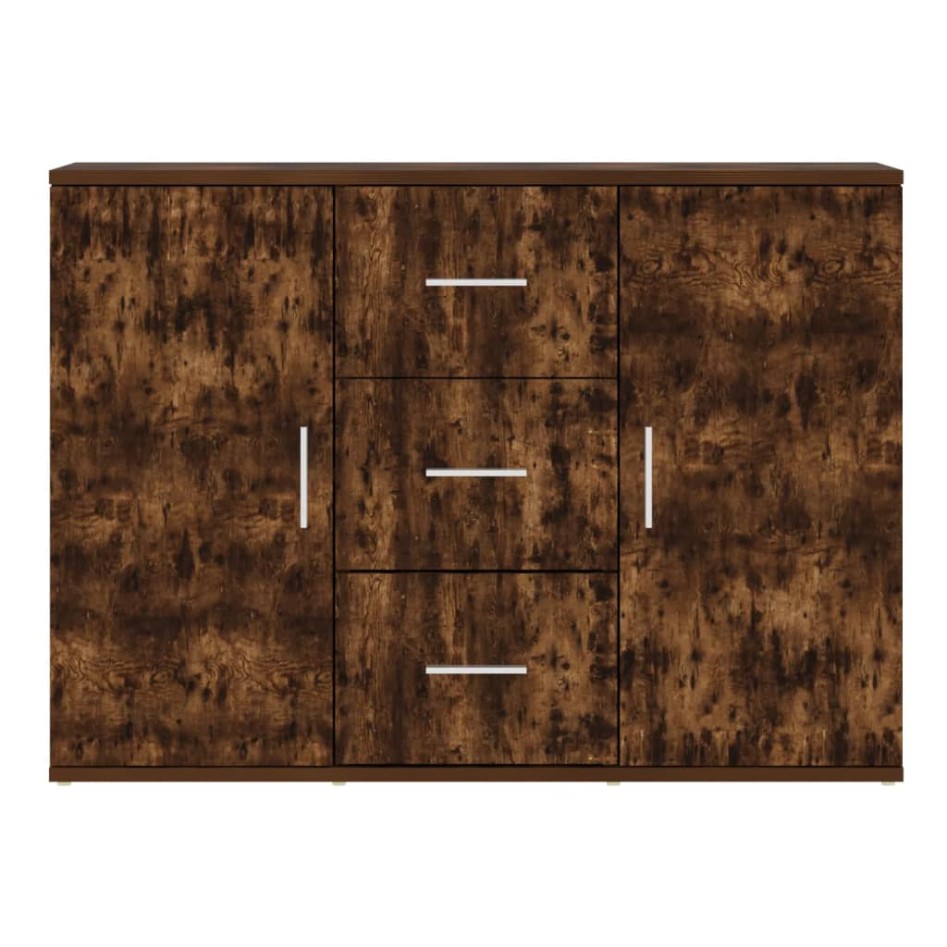 Aparador madera contrachapada roble ahumado 91x29,5x65