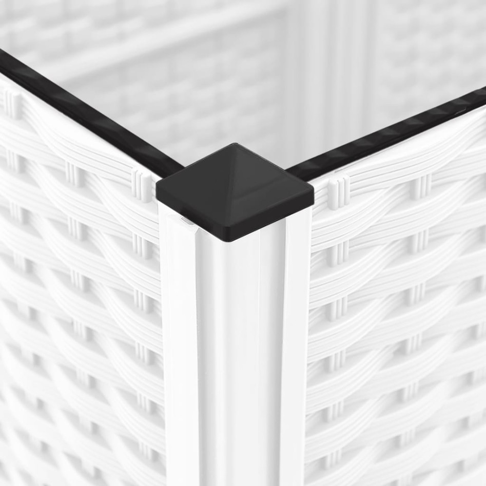 Jardinera con enrejado PP blanco 80x40x136