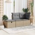 Taburete de jardín con cojín ratán sintético beige