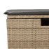 Taburete de jardín con cojín ratán sintético beige