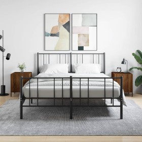 Mesitas noche 2 uds madera ingeniería marrón roble 40x40x50