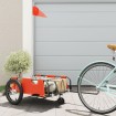 Remolque para bicicletas hierro y tela Oxford naranja