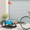 Remolque para bicicletas hierro y tela Oxford azul