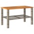 Mesa de jardín ratán sintético madera acacia gris 70x38x42