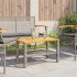 Mesa de jardín ratán sintético madera acacia gris 70x38x42