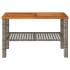 Mesa de jardín ratán sintético madera acacia gris 70x38x42