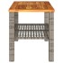 Mesa de jardín ratán sintético madera acacia gris 70x38x42
