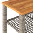 Mesa de jardín ratán sintético madera acacia gris 70x38x42