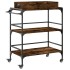 Carrito cocina madera ingeniería roble ahumado 81,5x41x92,5
