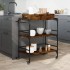 Carrito cocina madera ingeniería roble ahumado 81,5x41x92,5