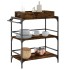 Carrito cocina madera ingeniería roble ahumado 81,5x41x92,5