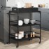 Carrito de cocina de madera de ingeniería negro 81,5x41x92,5