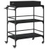 Carrito de cocina de madera de ingeniería negro 81,5x41x92,5