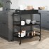 Carrito de cocina de madera de ingeniería negro 81,5x41x92,5