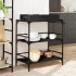 Carrito de cocina de madera de ingeniería negro 81,5x41x92,5