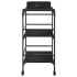 Carrito de cocina de madera de ingeniería negro 81,5x41x92,5