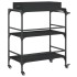 Carrito de cocina de madera de ingeniería negro 81,5x41x92,5