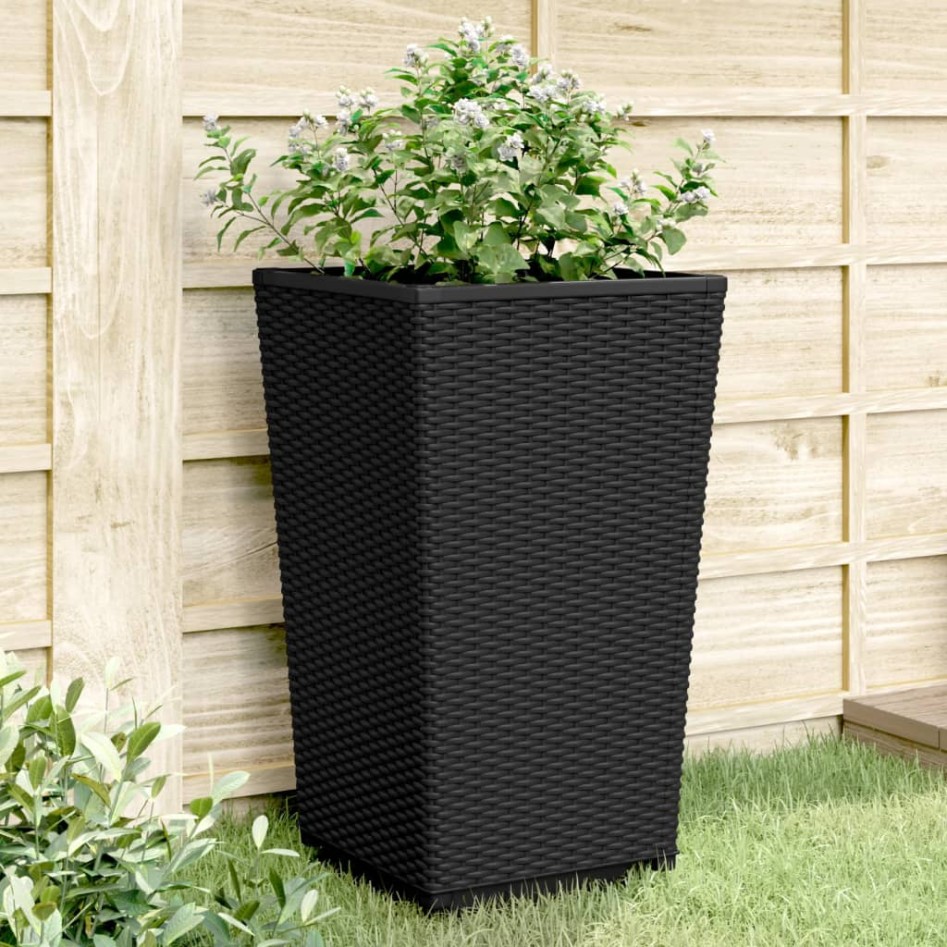 Jardineras 2 unidades PP negro 32,5x32,5x57
