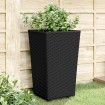 Jardineras 2 unidades PP negro 32,5x32,5x57 cm