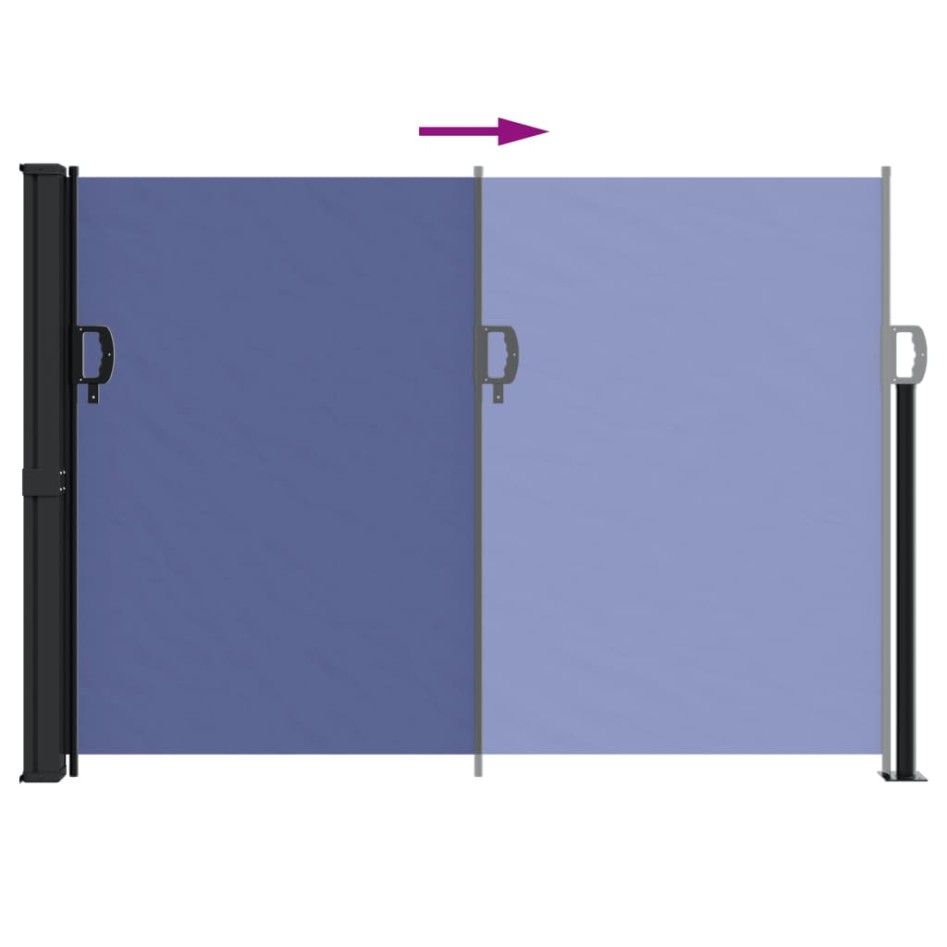 Toldo lateral retráctil azul 140x300