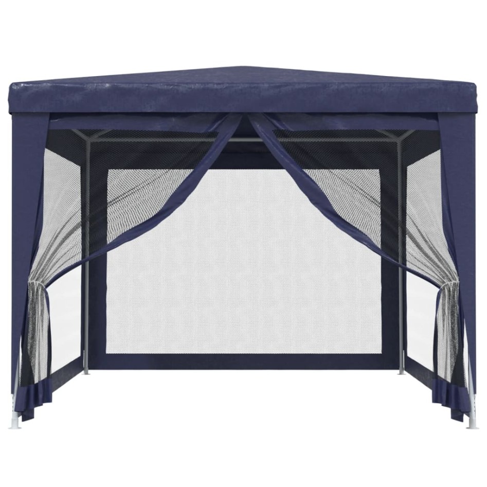 Carpa para fiestas con 4 paredes de malla HDPE azul 3x4