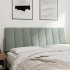 Cabecero de cama acolchado terciopelo gris claro 140
