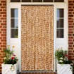 Cortina antimoscas chenilla ocre y blanco 100x200 cm