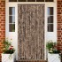 Cortina antimoscas chenilla beige y marrón oscuro 100x230