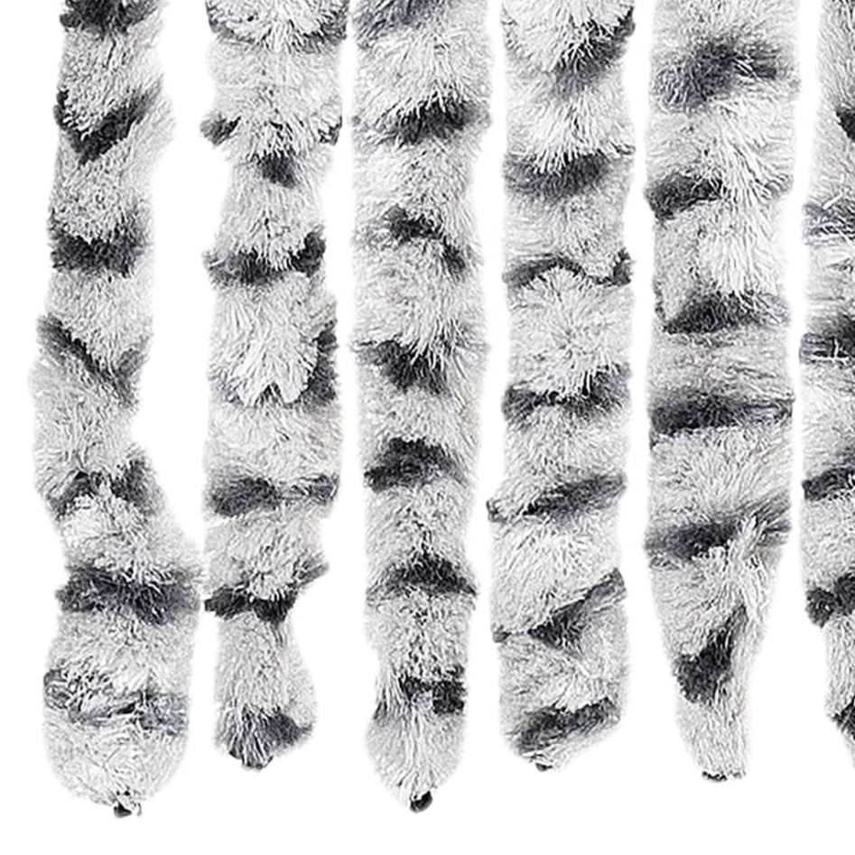 Cortina antimoscas chenilla gris claro y gris oscuro 100x230