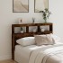 Cabecero de cama con luz LED roble ahumado 140x17x102