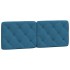 Cabecero de cama acolchado terciopelo azul 140