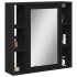 Armario con espejo de baño madera ingeniería negro 60x16x60