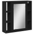 Armario con espejo de baño madera ingeniería negro 60x16x60