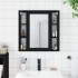 Armario con espejo de baño madera ingeniería negro 60x16x60