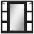 Armario con espejo de baño madera ingeniería negro 60x16x60