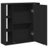Armario con espejo de baño madera ingeniería negro 60x16x60