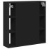 Armario con espejo de baño madera ingeniería negro 60x16x60