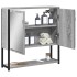 Armario con espejo de baño madera gris Sonoma 60x16x60