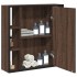 Armario con espejo baño madera marrón roble 60x16x60
