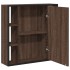 Armario con espejo baño madera marrón roble 60x16x60