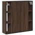 Armario con espejo baño madera marrón roble 60x16x60