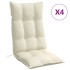 Cojines de silla respaldo alto 4 uds tela Oxford color