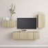 Set de muebles salón TV 4 pzas madera ingeniería roble