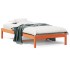 Sofá cama sin colchón madera maciza pino marrón cera 90x190