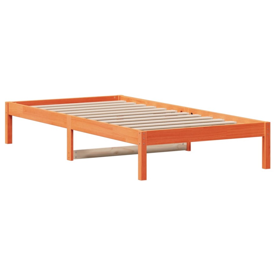 Sofá cama sin colchón madera maciza pino marrón cera 90x190