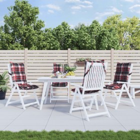 Cojines para silla respaldo alto 4 uds tela Oxford cuadros